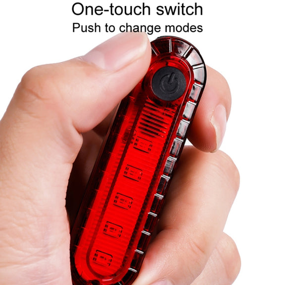 Mountain Bike Night Riding Warning Lamp Bicycle USB Charging Tail Light(Red)