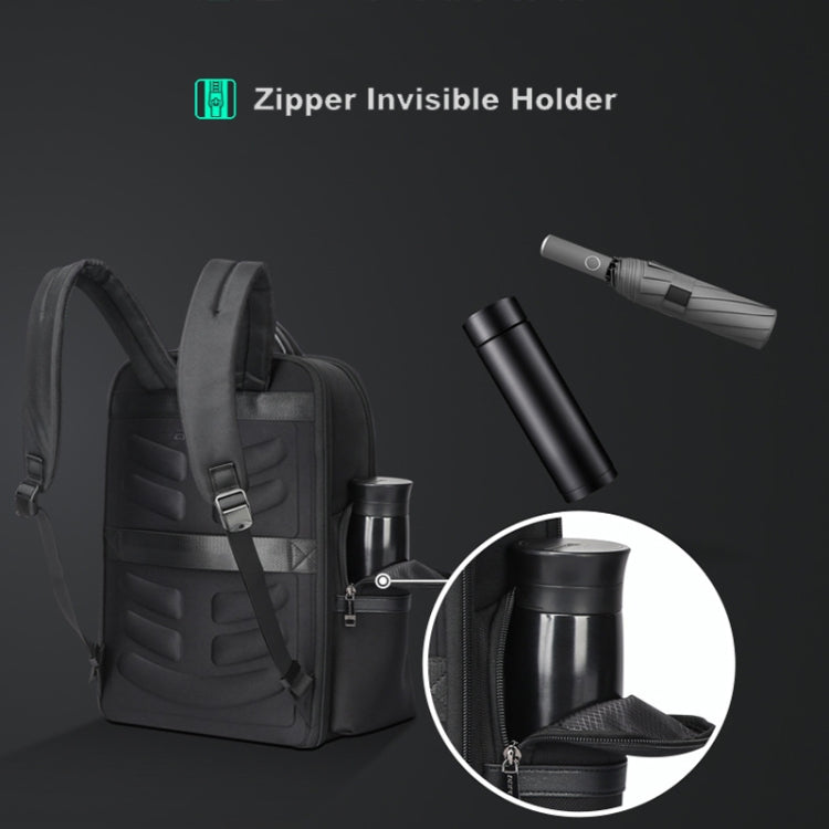Bopai 61-120511 arge-capacity Travel Business Laptop Backpack With USB+Type-C Port(Black)