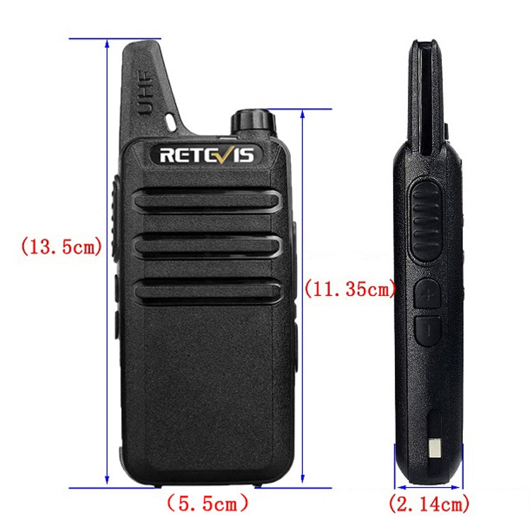 RETEVIS RT22 Hotel Mini Charging Two-Way Wireless Intercom Walkie Talkie(US Frequency with Plug)