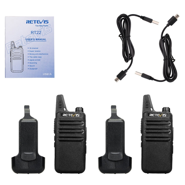 RETEVIS RT22 Hotel Mini Charging Two-Way Wireless Intercom Walkie Talkie(US Frequency with Plug)
