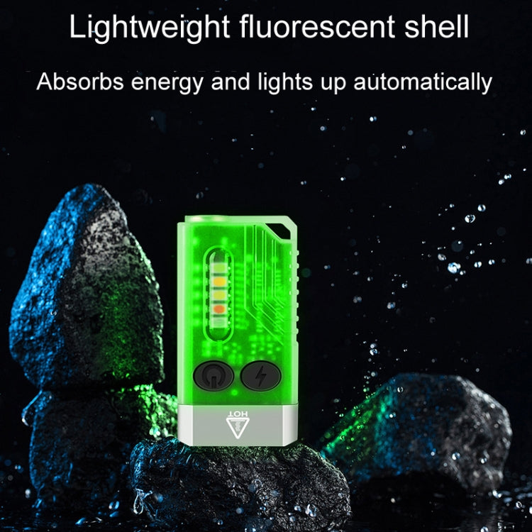 V10 Portable Keychain Light USB Rechargeable Bright Mini Flashlight(White)