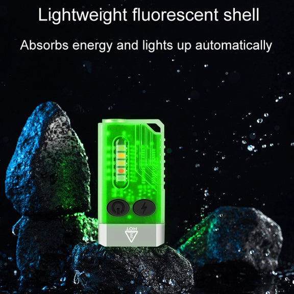 V10 Portable Keychain Light USB Rechargeable Bright Mini Flashlight(White)