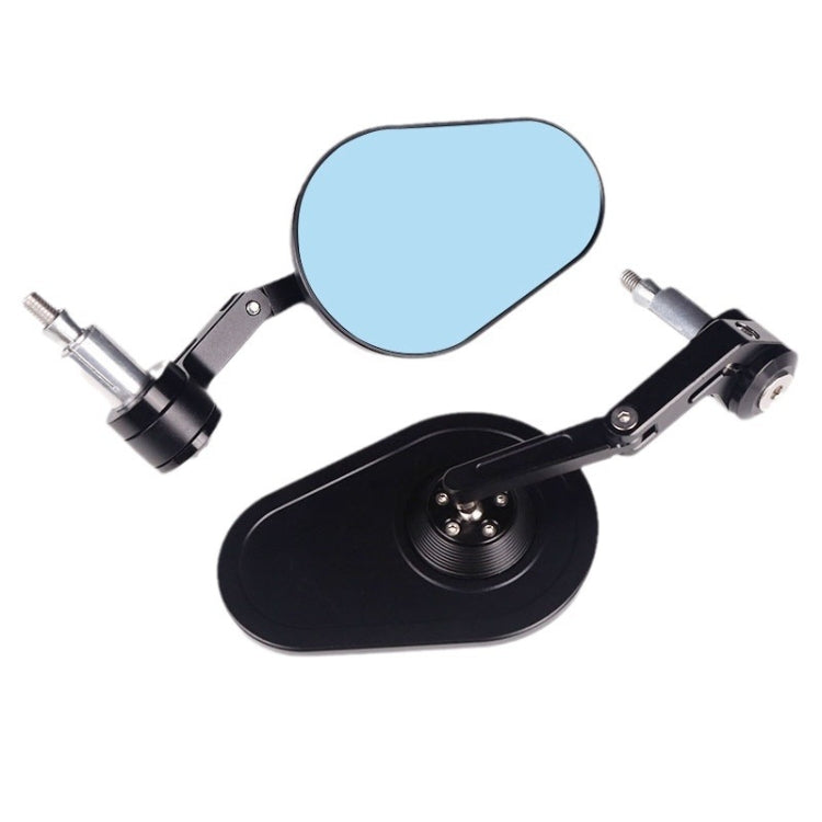 Motorcycle Aluminum Alloy Foldable Rearview Mirror(Black)