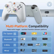 EasySMX X05 Wireless Gamepad Hall RGB Effect Controller For PC / Phone / Switch / Steam Deck(White)