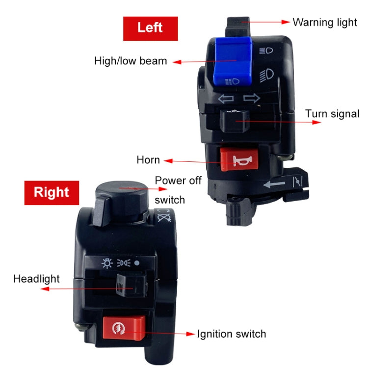 For QJ Storm Taizi 150 Motorcycle Left And Right Handlebar Switch Assembly(Black)