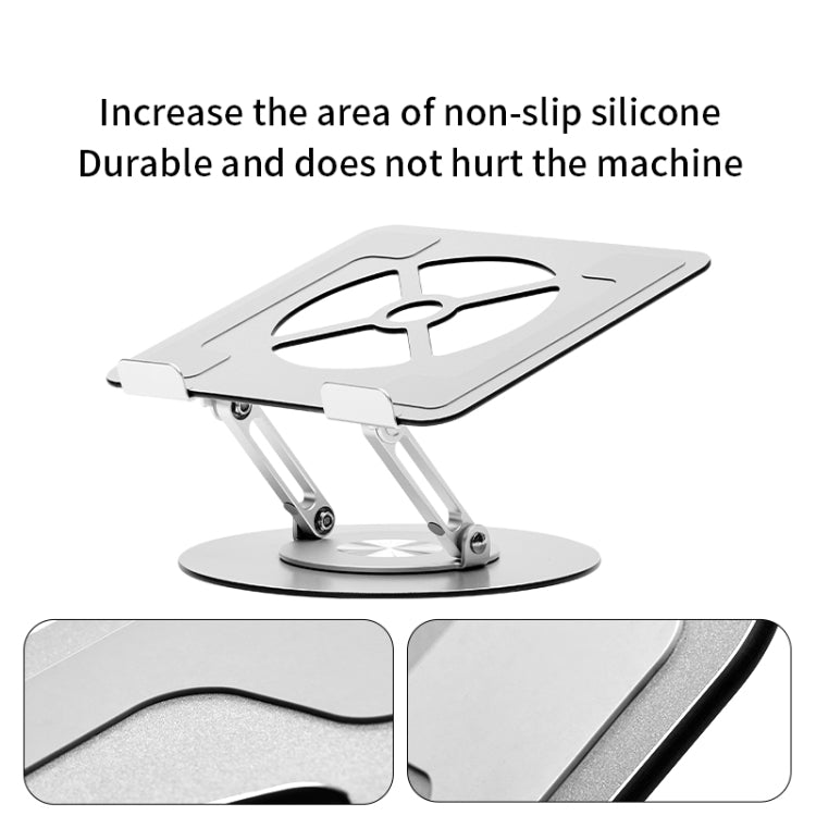Aluminum Alloy Laptop Stand Notebook Riser with 360 Degree Rotating Base,(Silver)