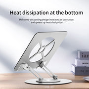 Aluminum Alloy Laptop Stand Notebook Riser with 360 Degree Rotating Base,(Silver)