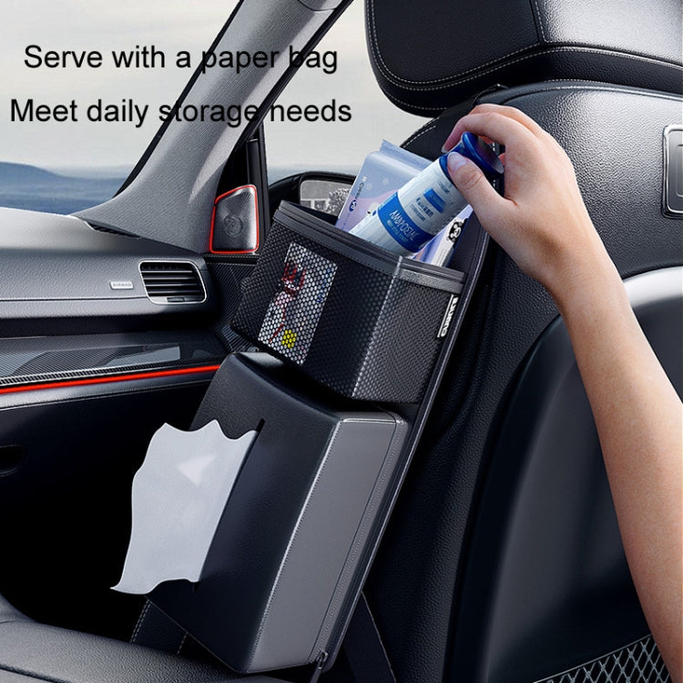Car Tissue Box Multifunctional Storage Hanging Bag(Black)