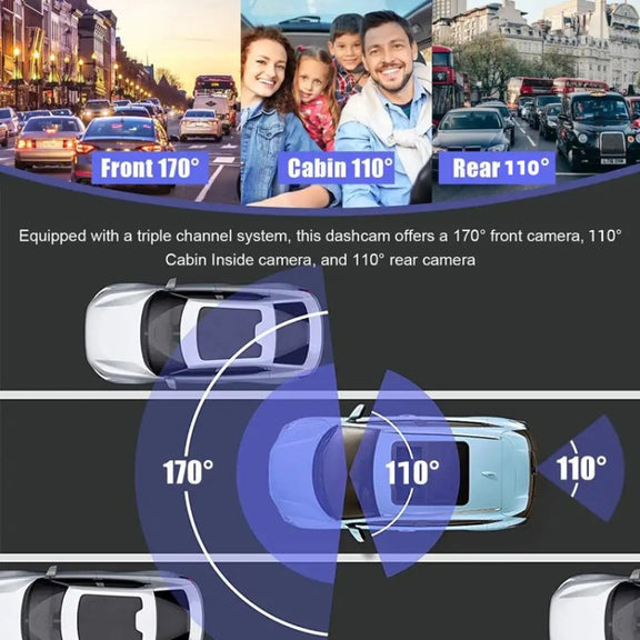 WIFI 3 Lens 1080P Night Vision Video Driving Recorder