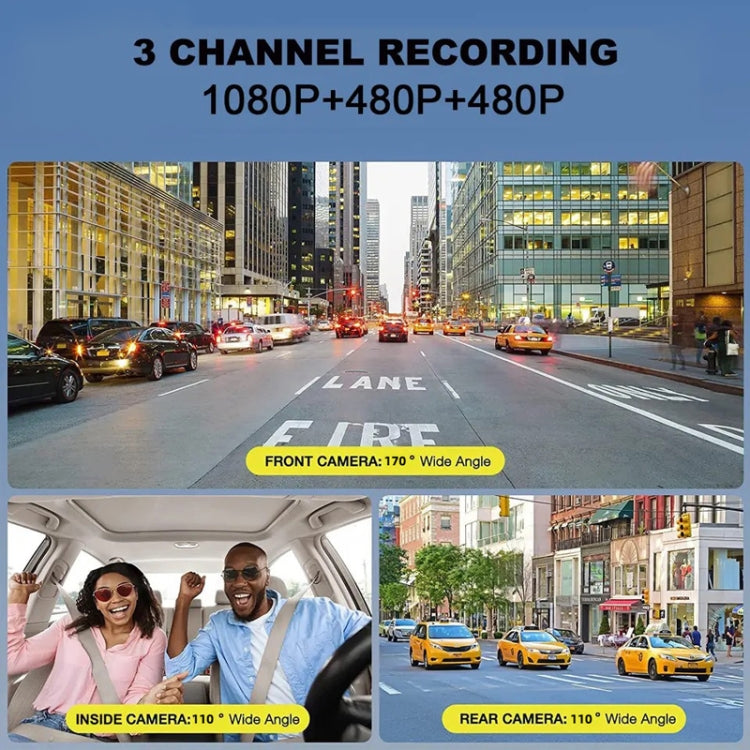 WIFI 3 Lens 1080P Night Vision Video Driving Recorder