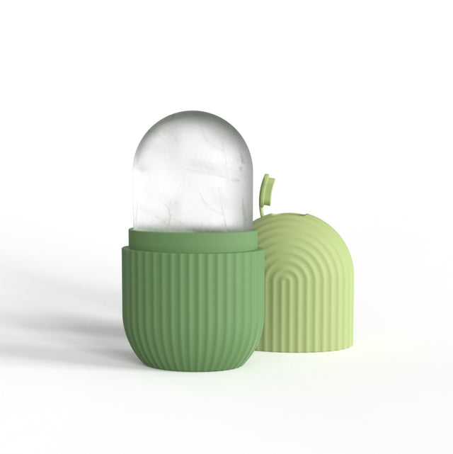 Silicone Wave Pattern Ice Compartment Mould Facial Beauty Massage Pore Shrinking Ice Cube Mold(Green)
