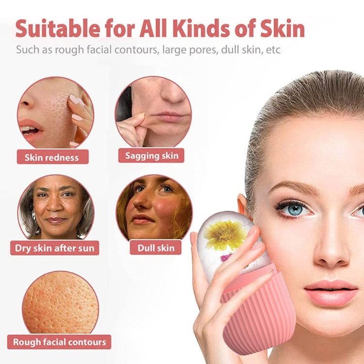 Silicone Wave Pattern Ice Compartment Mould Facial Beauty Massage Pore Shrinking Ice Cube Mold(Green)