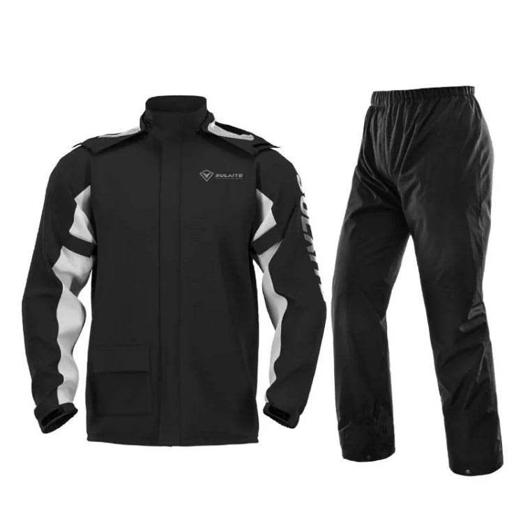 SULAITE Outdoor Motorcycle Riding Full Body Split Raincoat Suit, Size: XL(Black)