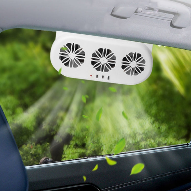 USB Plug-In Car Window Exhaust Fan Car Air Circulation Cooling Ventilation Fan, Color: Solar White