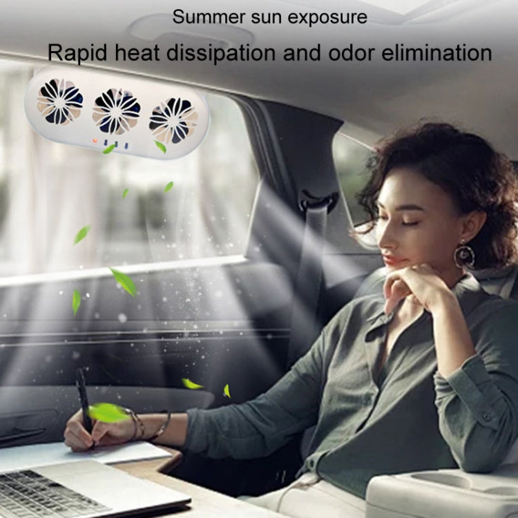 USB Plug-In Car Window Exhaust Fan Car Air Circulation Cooling Ventilation Fan, Color: Solar Black