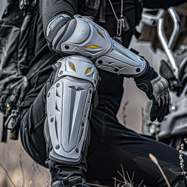 SULAITE Motorcycle Outdoor Riding Breathable Protective Equipment, Color: 2pcs /Set Knee Pads Gray
