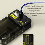 Mini Type-C Rechargeable Outdoor Keychain Light Flashlight(Lamp Head Rotatable Black)
