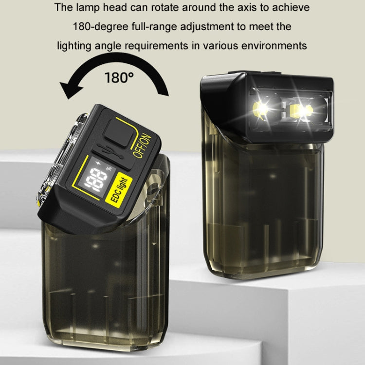 Mini Type-C Rechargeable Outdoor Keychain Light Flashlight(Lamp Head Rotatable Black)