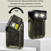 Mini Type-C Rechargeable Outdoor Keychain Light Flashlight(Lamp Head Rotatable Black)