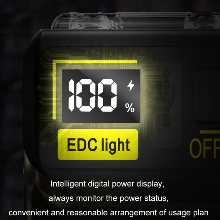 Mini Type-C Rechargeable Outdoor Keychain Light Flashlight(Lamp Head Rotatable Black)