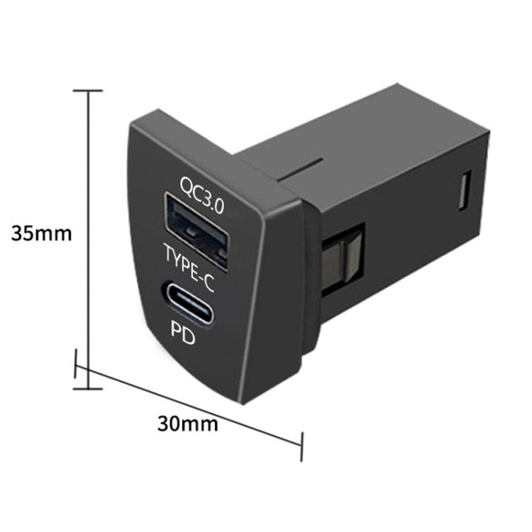 For Toyota RAV4 / WILDLANDER USB-PD Port 60W Fast Charging Modified Car Charger(Non-Destructive Cord)
