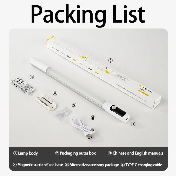 Rechargeable Under Cabinet LED Motion Sensor Night Light with Digital Display 1200mAH(Silver)