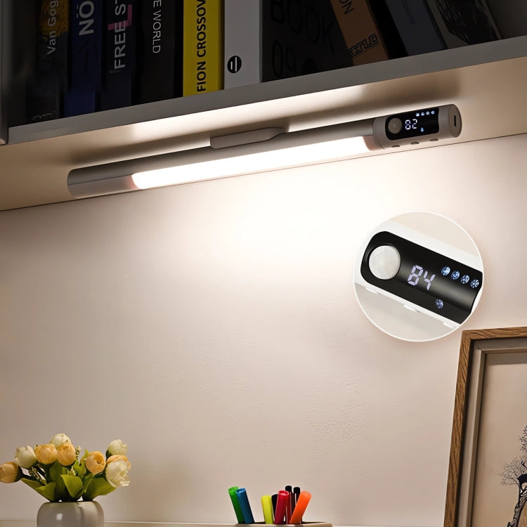 Rechargeable Under Cabinet LED Motion Sensor Night Light with Digital Display 1200mAH(Black)