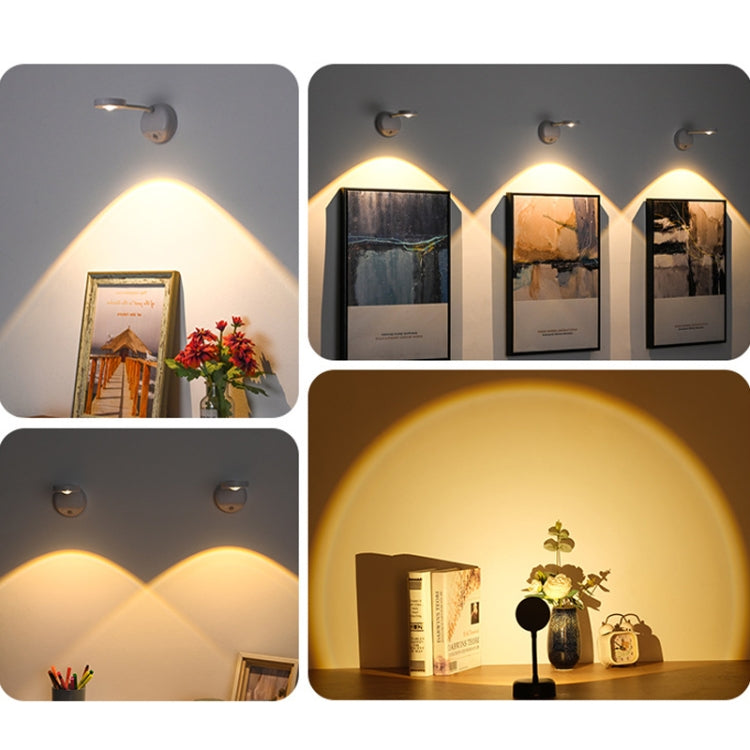 Rechargeable LED Motion Sensor Wireless Spotlight Dimmable Picture Light 2000mAH(Black)