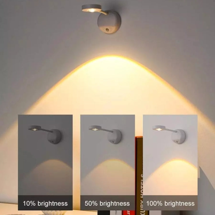 Rechargeable LED Motion Sensor Wireless Spotlight Dimmable Picture Light 2000mAH(Black)
