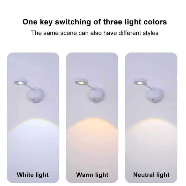 Rechargeable LED Motion Sensor Wireless Spotlight Dimmable Picture Light 2000mAH(Black)