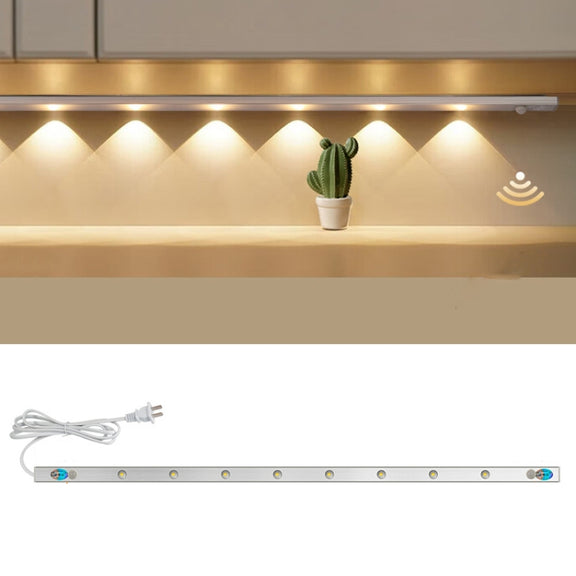 220V CN Plug Motion Sensor Wardrobe Cabinet Lamp LED Light Bar, Spec: Warm White 30cm