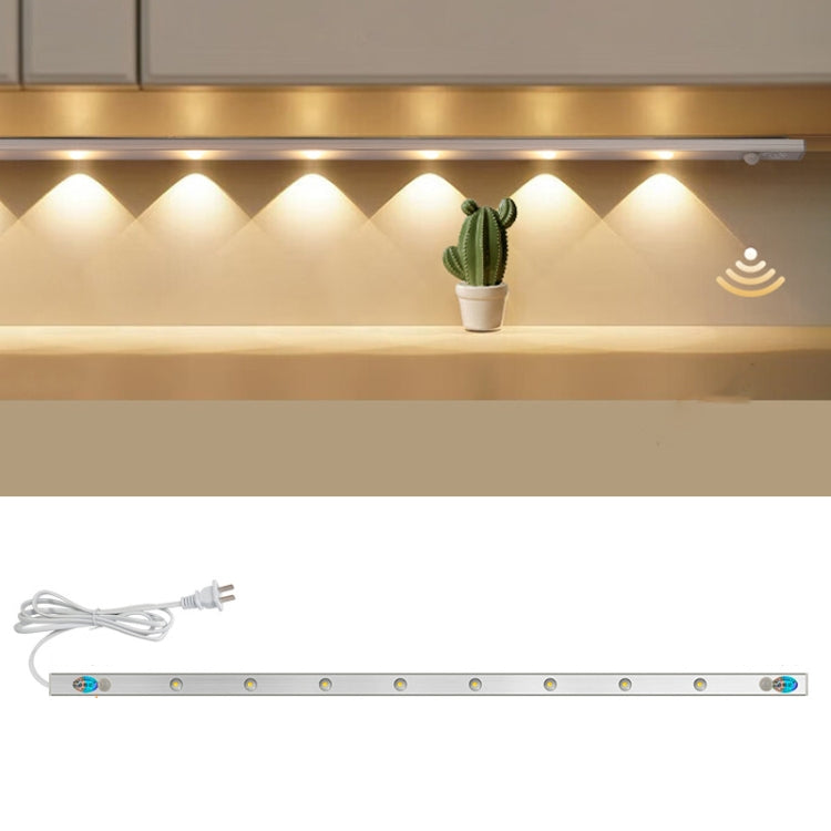 220V CN Plug Motion Sensor Wardrobe Cabinet Lamp LED Light Bar, Spec: Warm White 40cm