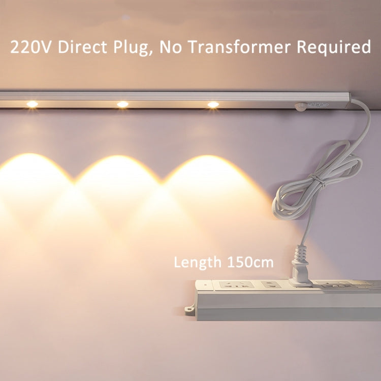 220V CN Plug Motion Sensor Wardrobe Cabinet Lamp LED Light Bar, Spec: White 80cm