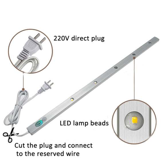 220V CN Plug Motion Sensor Wardrobe Cabinet Lamp LED Light Bar, Spec: White 80cm