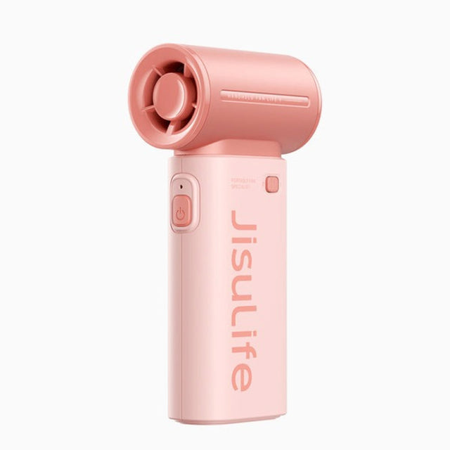 JisuLife High Speed Handheld Small Fan Mini Portable USB Rechargeable Desktop Cooling Electric Fan, Battery Capacity: 5000mAh(Pink)