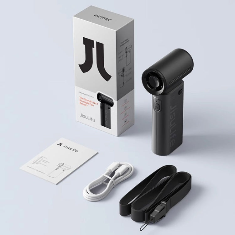 JisuLife High Speed Handheld Small Fan Mini Portable USB Rechargeable Desktop Cooling Electric Fan, Battery Capacity: 3600mAh(Black)