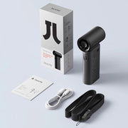 JisuLife High Speed Handheld Small Fan Mini Portable USB Rechargeable Desktop Cooling Electric Fan, Battery Capacity: 3600mAh(Black)