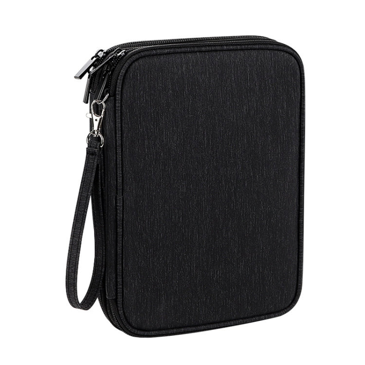 SM08 Large Capacity Water-resistant Portable Double-layer Digital Storage Bag, Size: L(Black)