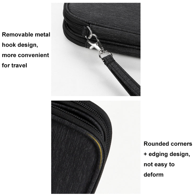 SM08 Large Capacity Water-resistant Portable Double-layer Digital Storage Bag, Size: S(Black)