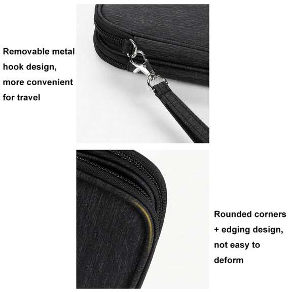 SM08 Large Capacity Water-resistant Portable Double-layer Digital Storage Bag, Size: S(Black)