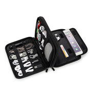 SM08 Large Capacity Water-resistant Portable Double-layer Digital Storage Bag, Size: S(Black)