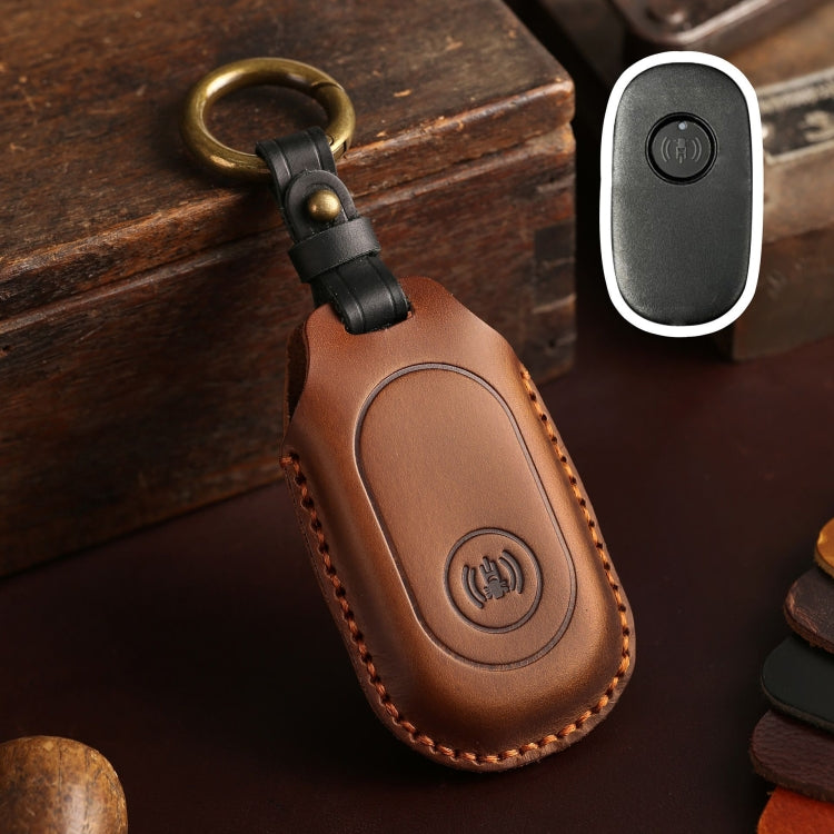 For Sanyang Hallmo Motorcycle Remote Key Protective Case(Brown)