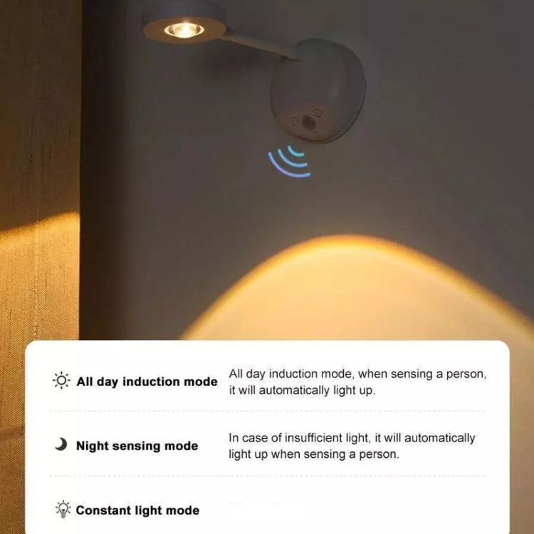 Rechargeable LED Motion Sensor Wireless Spotlight With Remote Control 2000mAH White