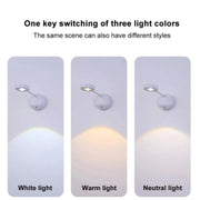 Rechargeable LED Motion Sensor Wireless Spotlight With Remote Control 2000mAH White