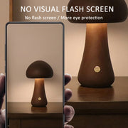 Mushroom Shape Night Light Touch Control Dimmable Bedside Atmosphere Lamp, Style: A Type Beech