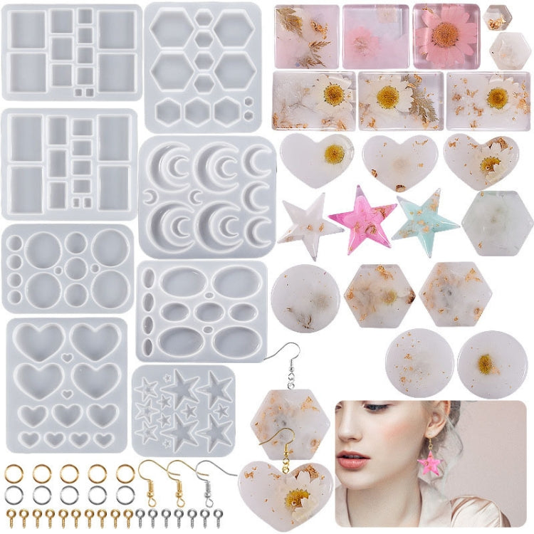 DIY Epoxy Resin Three-Dimensional Geometric Pendant Earring Silicone Mold, Spec: Square