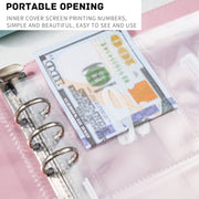 A5 100 Day Savings Challenge Envelope Budget Planner Binder Notebook Handbook, Color: Words Blue