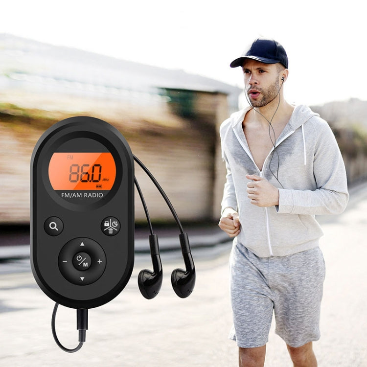 M01 Mini Portable Rechargeable FM / AM Radio With Backlight(Black)