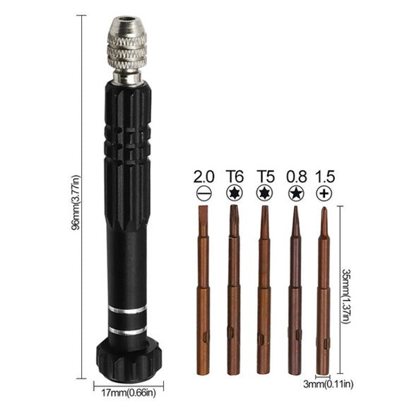 5 In 1 Aluminum Alloy Screwdriver Cell Phone Disassembly And Repair Tools(Red)