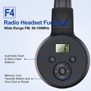 F4 Digital Display Automatic Scanning Foldable FM Radio Headphone, Spec: Battery Version